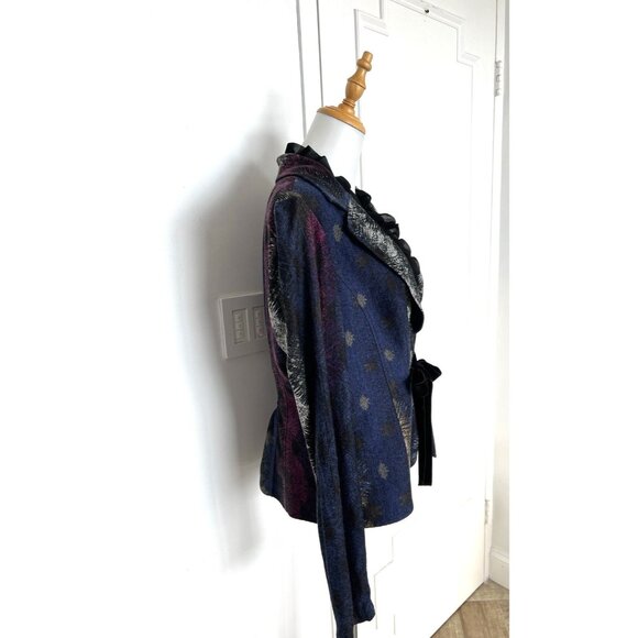 VTG Alberto Makali Jacket Womens L Abstract Boho Velvet Dark Romance Made in USA - Picture 14 of 16